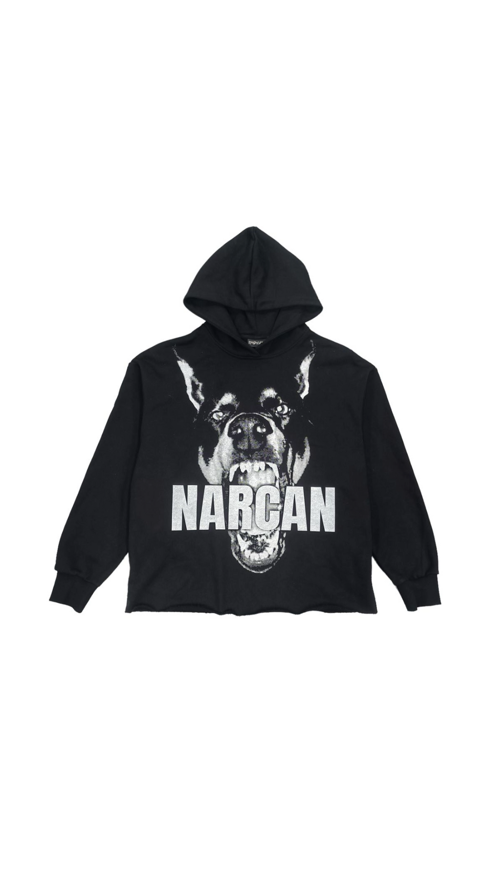 SYNDICATE "NARCAN" BLACK CROP HOODIE