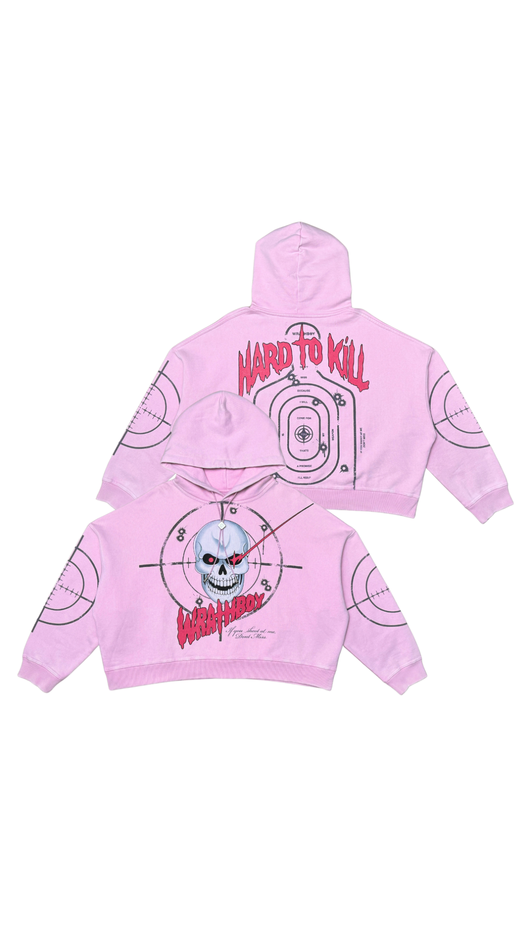 WRATHBOY "HARD TO KILL" PINK HOODIE