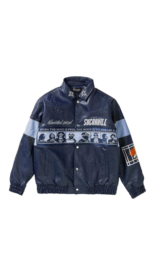 SH "LIBERATION" LEATHER JACKET (NAVY BLUE)