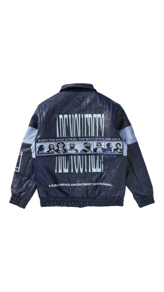 SH "LIBERATION" LEATHER JACKET (NAVY BLUE)