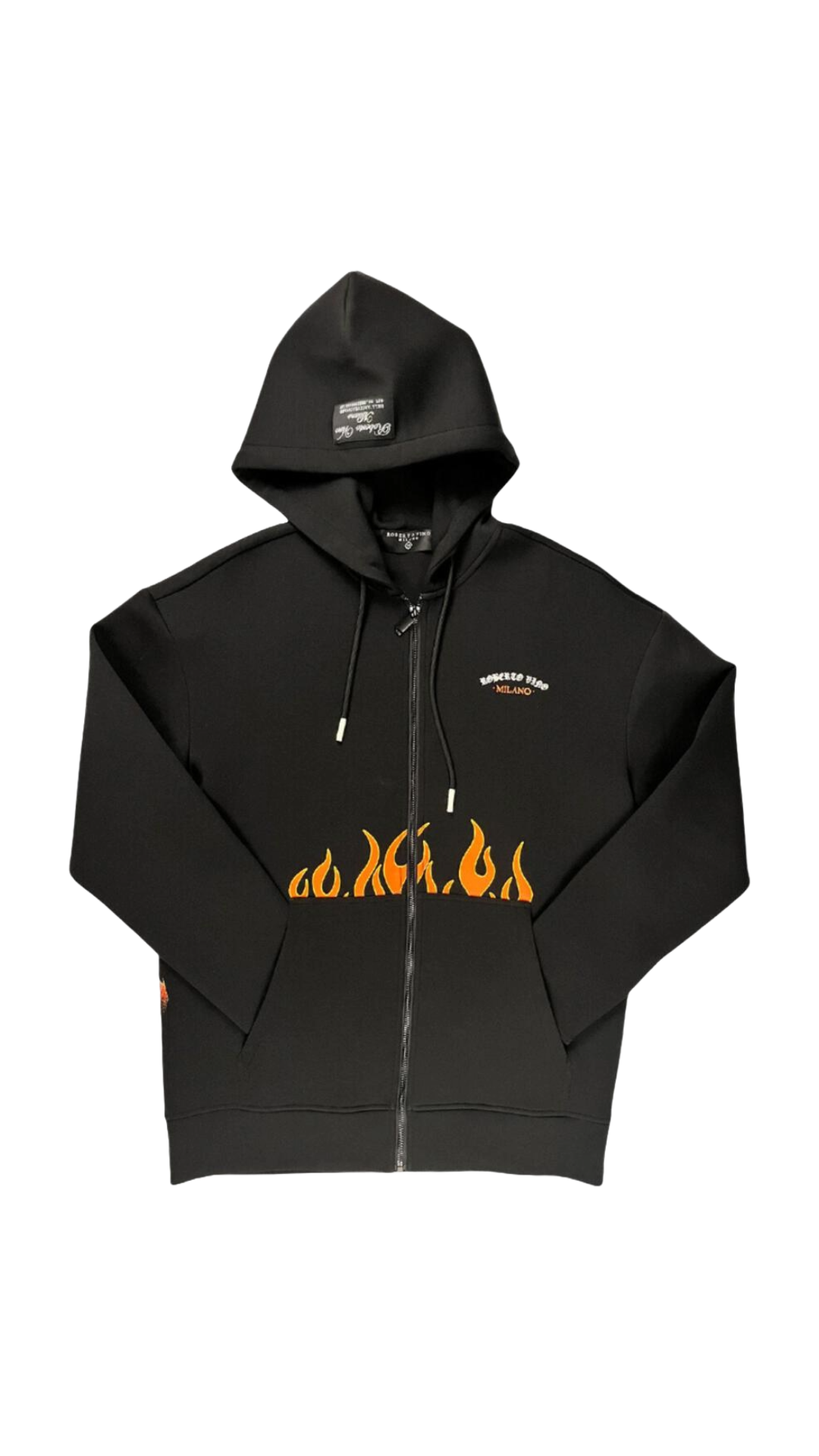 RV BLACK "FLAME" ZIP HOODIE