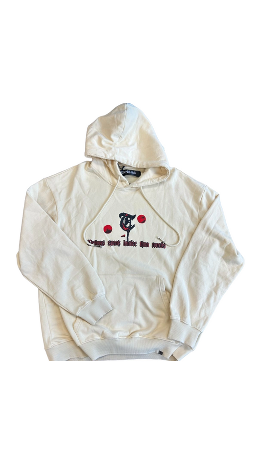 TRNCHS "TEETH" VINTAGE CREAM HOODIE