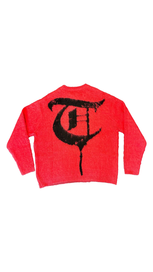 TRNCHS "MOHAIR BLEND" SWEATER (RED/BLK)