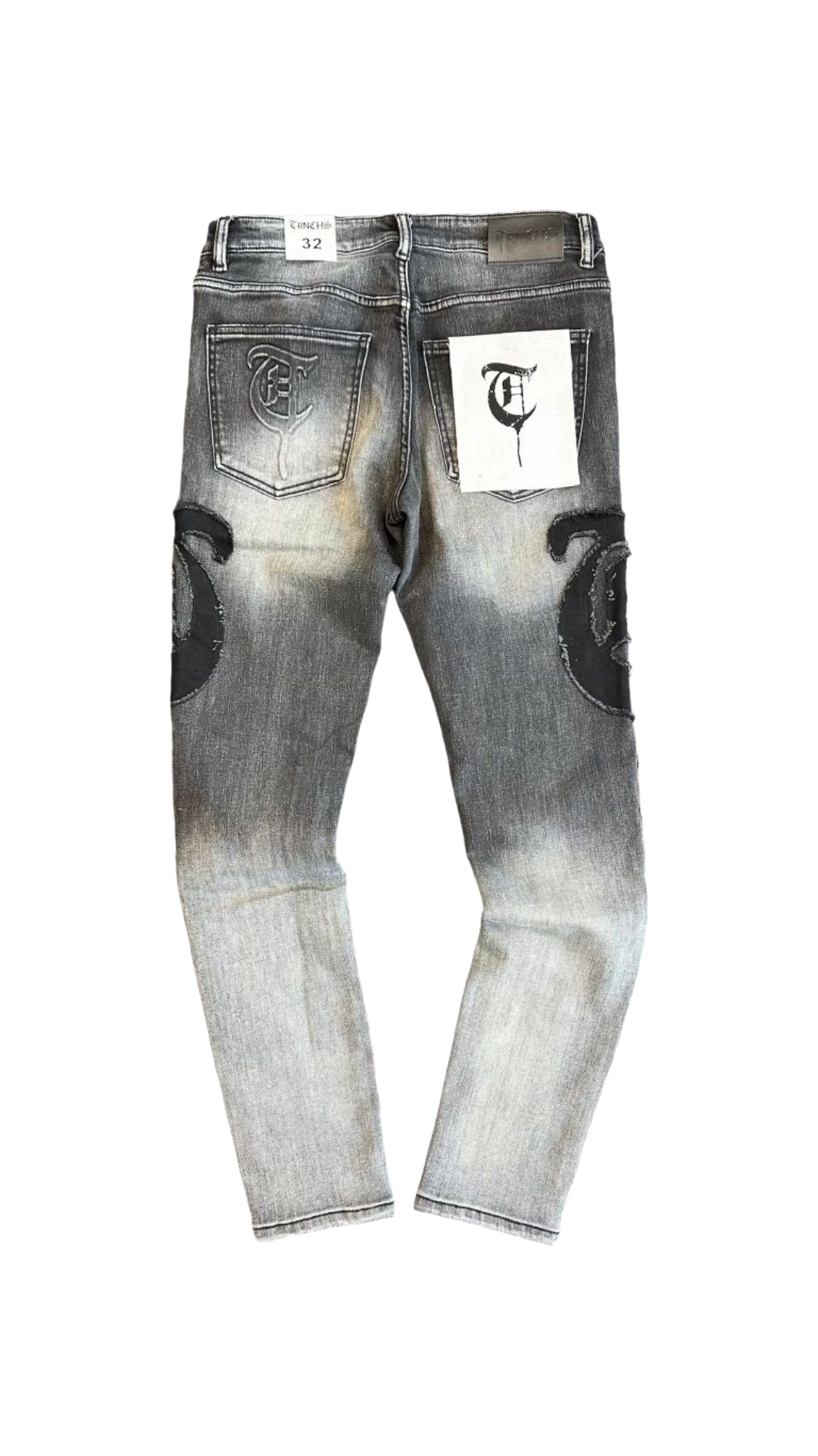 TRNCHS "QUDS" GREY WASH SKINNY JEAN