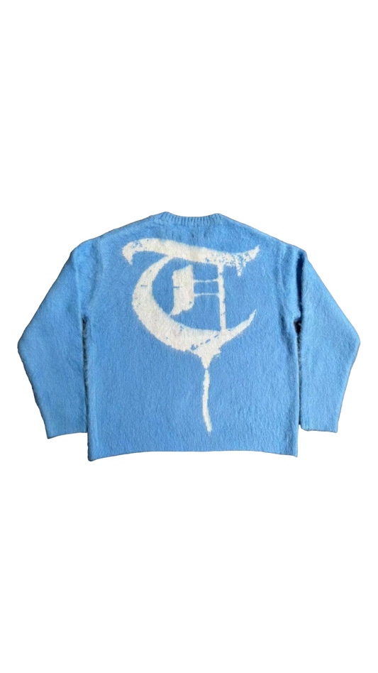 TRNCHS "MOHAIR BLEND" SWEATER (BLU/WHT)