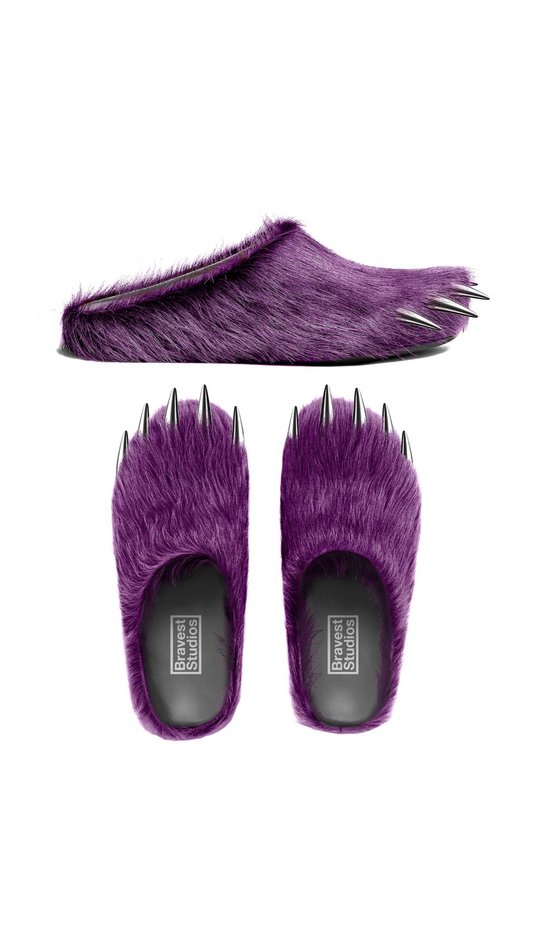 BRAVEST STUDIOS PURPLE BEAR CLAW MULES