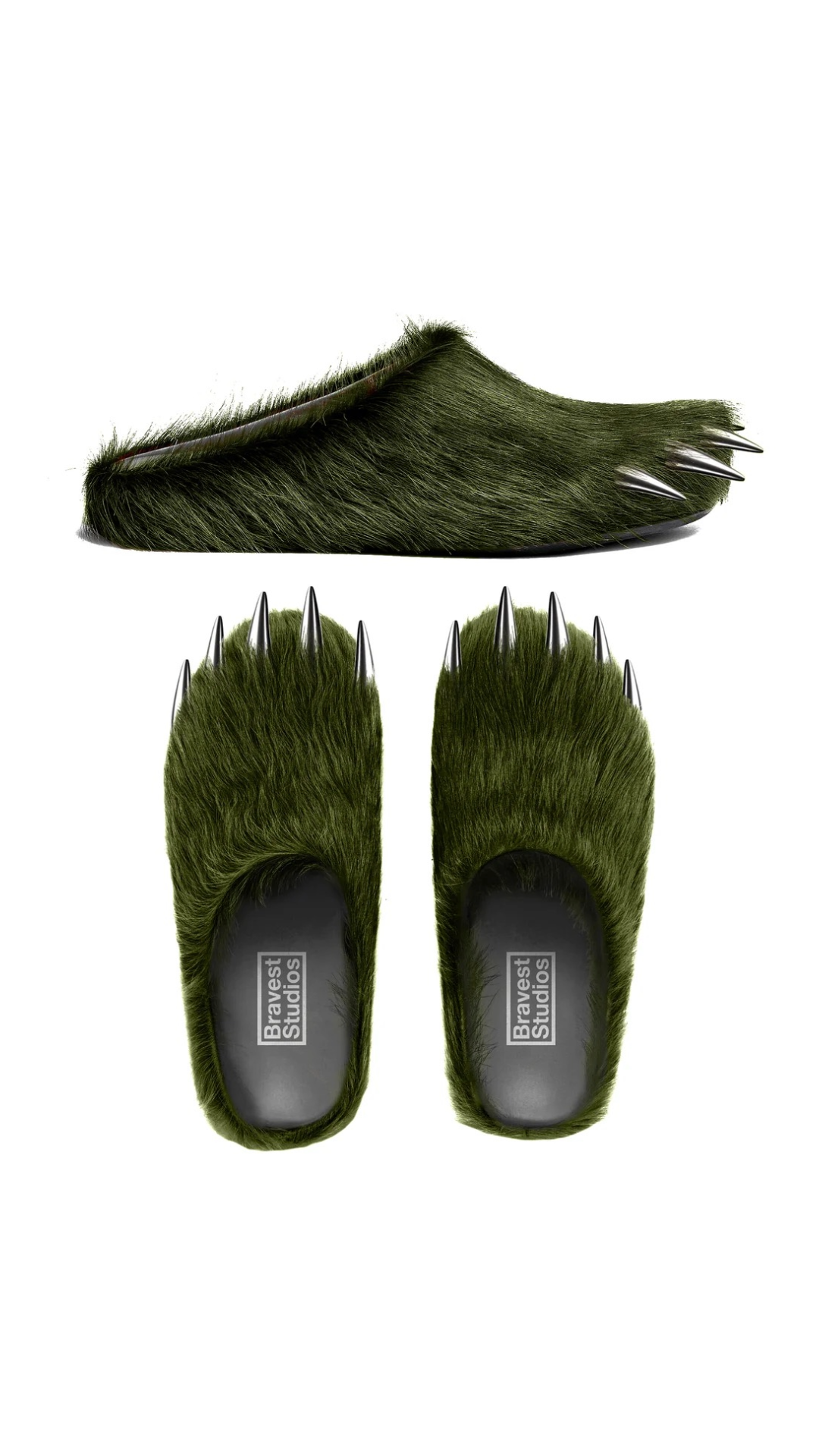 BRAVEST STUDIOS GREEN BEAR CLAW MULES