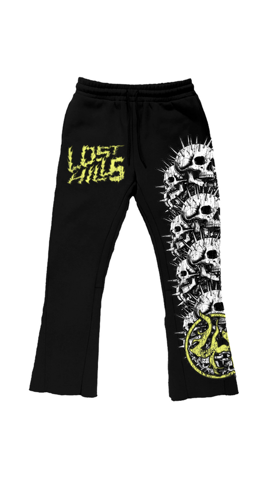 LH "SKULL" FLARE SWEATS (YLW)