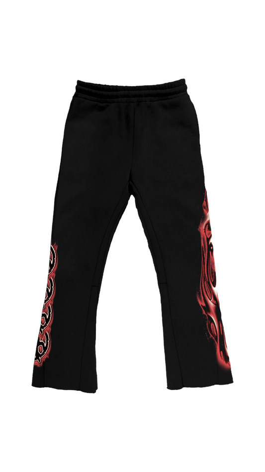 LH "FLAMES" FLARE SWEATS (RED)