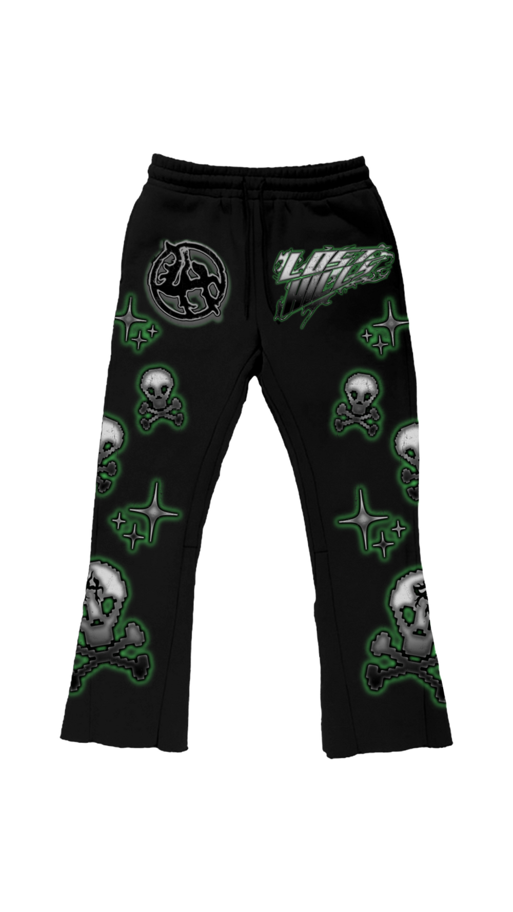 LH "SKULL" FLARE SWEATS (GREEN)