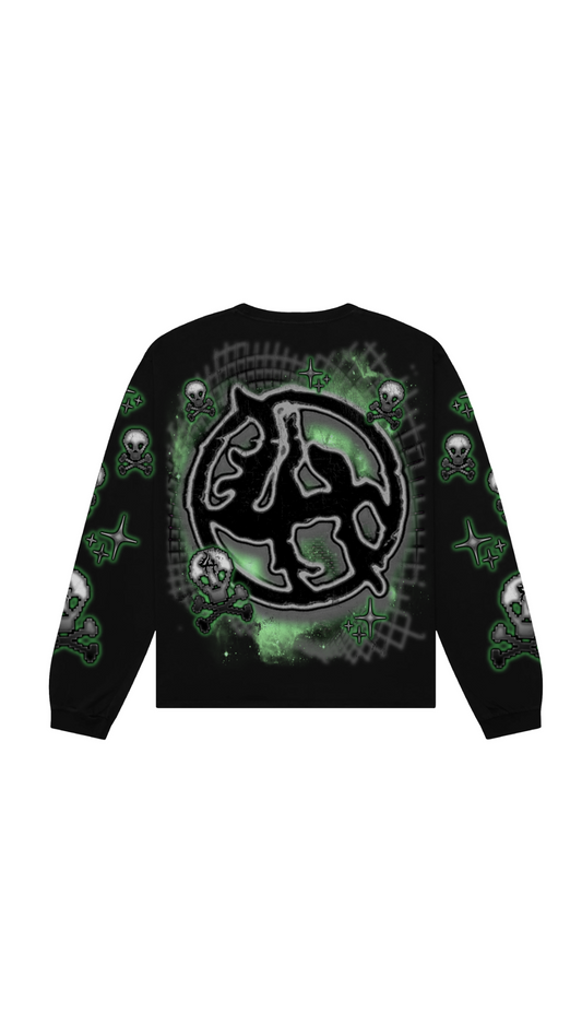 LH "SKULL" LONGSLEEVE (GREEN)