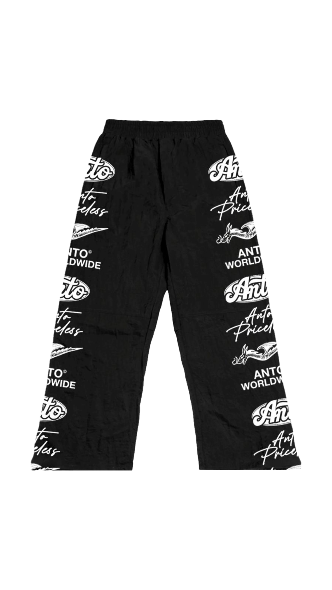 ANTO NYLON LOGO PANTS (BLACK)