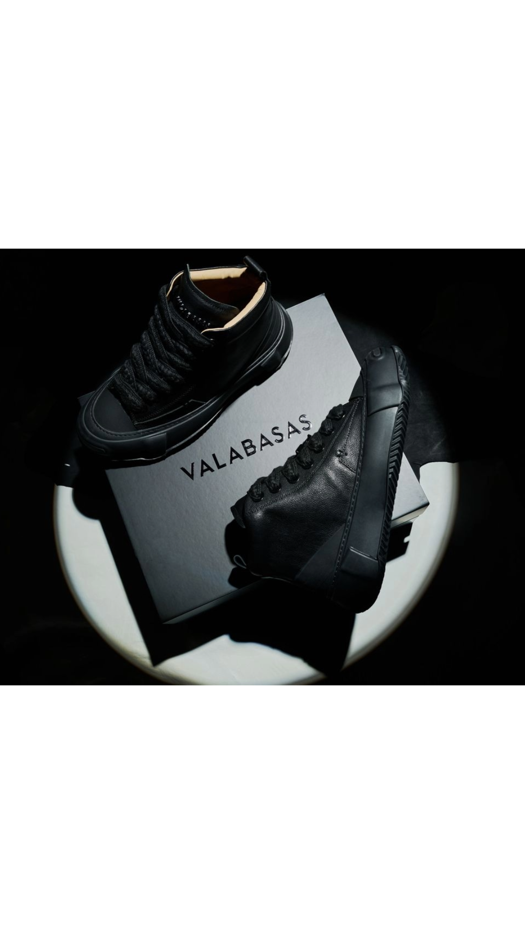 VALABASAS "VISION" BLACK LEATHER HIGH TOP