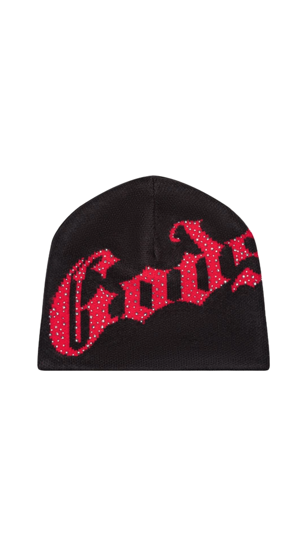 GODSPEED OG LOGO STUDDED BEANIE (BLK/RED)