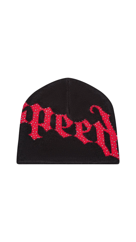 GODSPEED OG LOGO STUDDED BEANIE (BLK/RED)