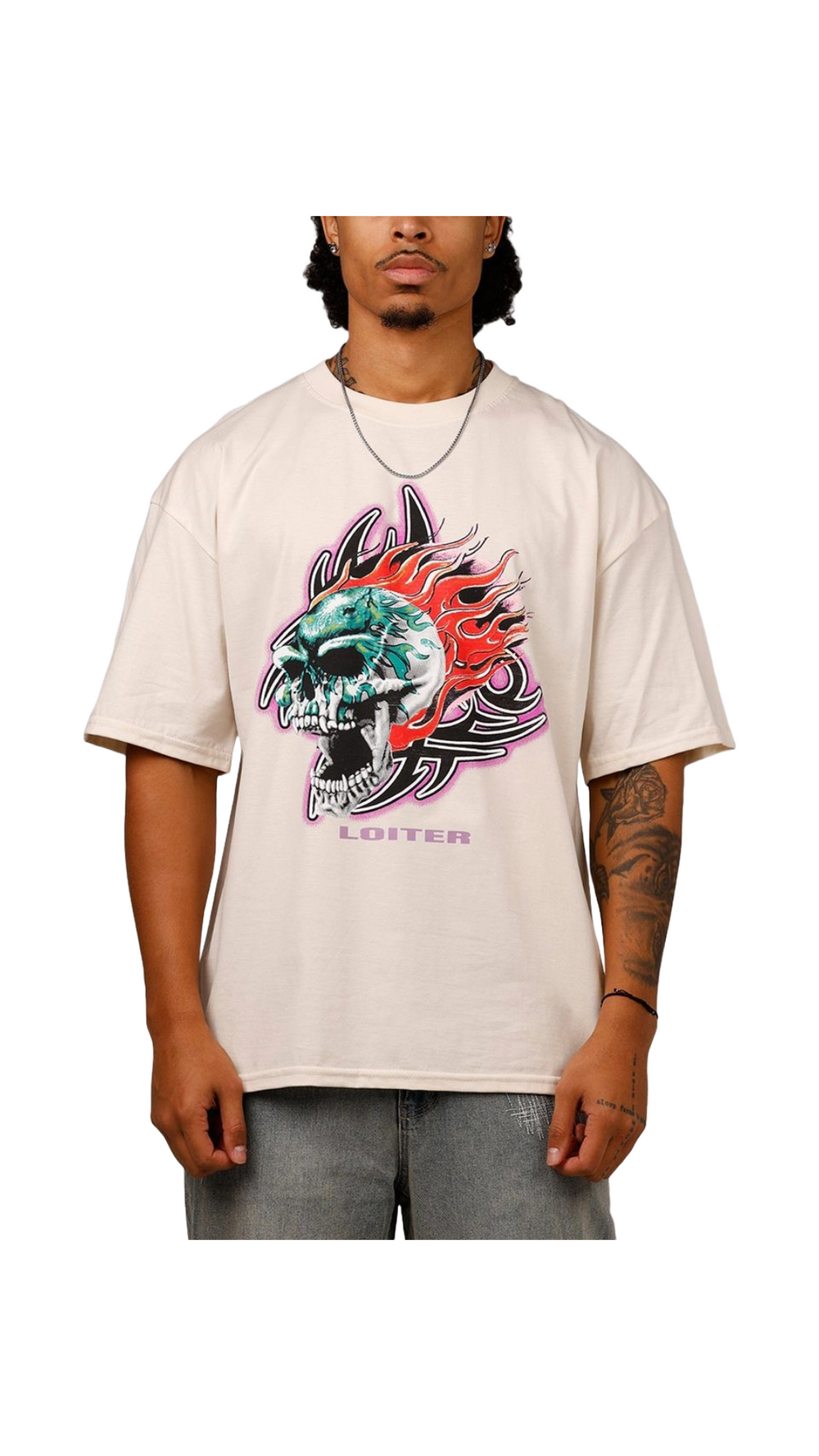 LOITER RIP N DIP T-SHIRT (OFF WHITE)