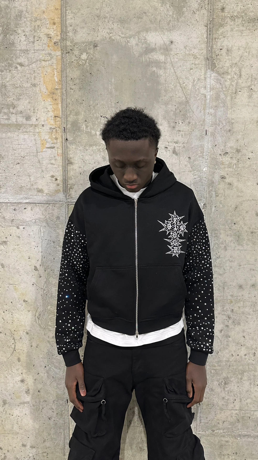 FLOOR914 BLACK CHROMATIC CROSS ZIP UP