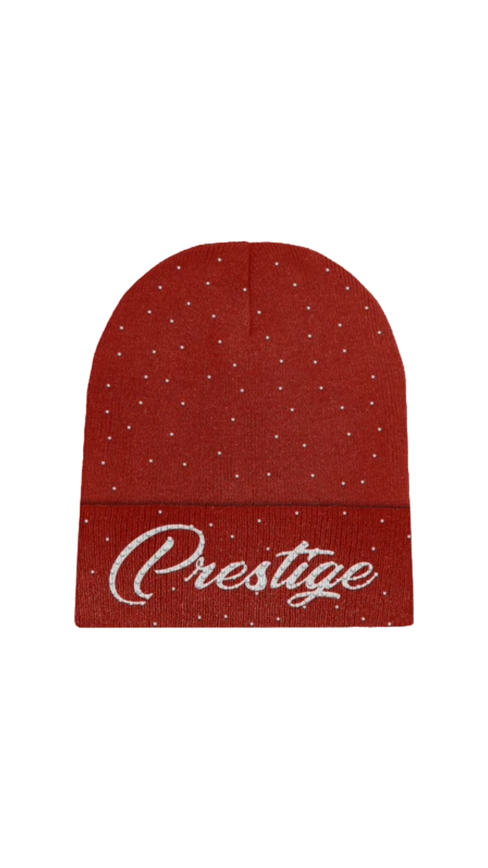 PRESTIGE RED RHINESTONE BEANIE