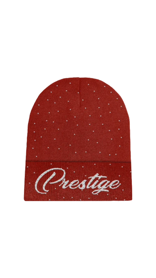 PRESTIGE RED RHINESTONE BEANIE