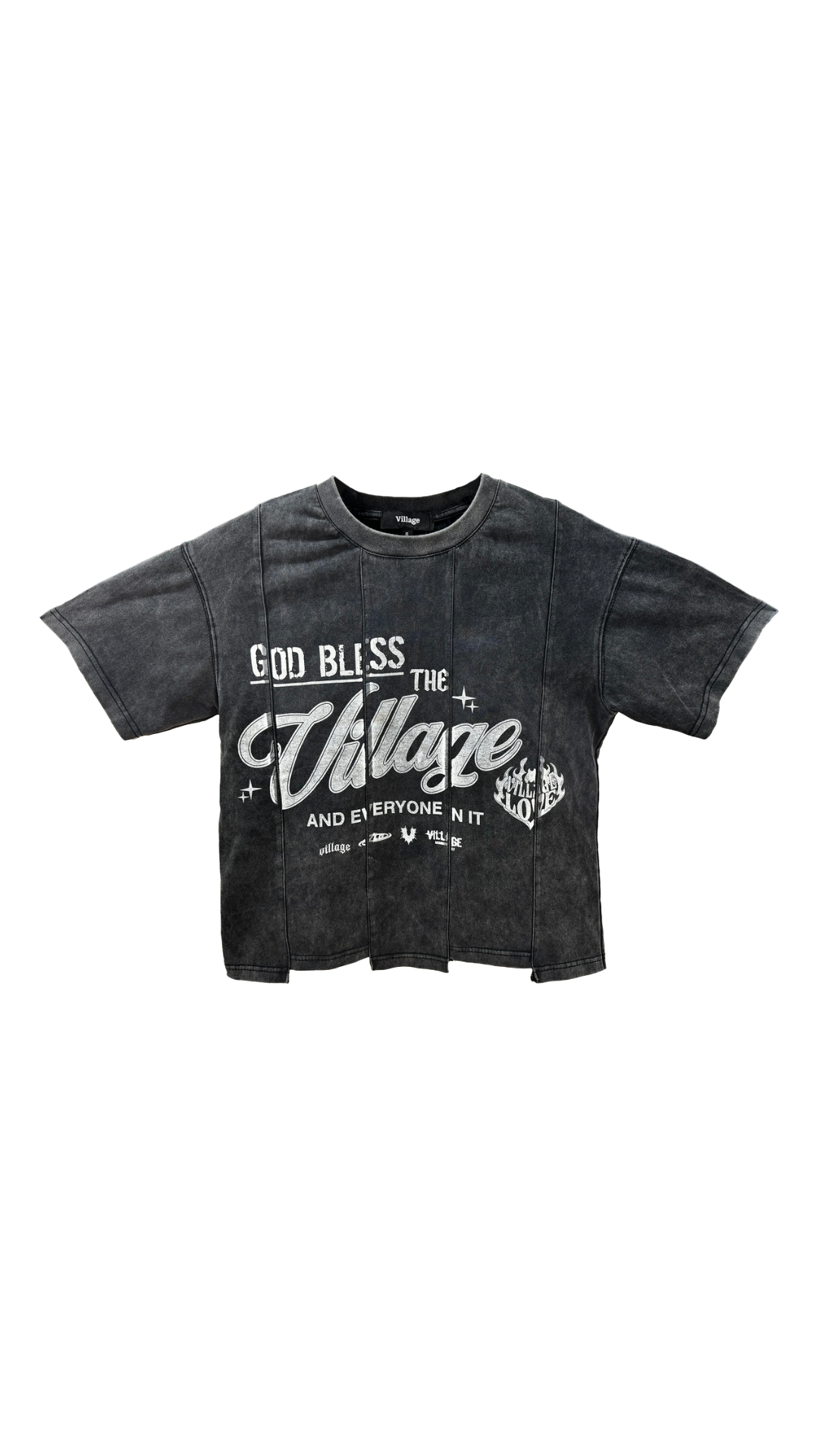 VILLAGE "BLESSINGS" BLACK PANEL TEE