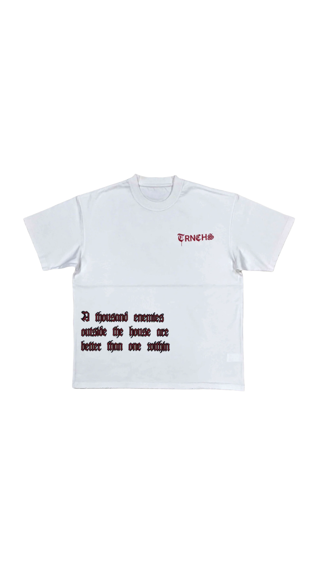 TRNCHS "KNOW YOUR ENEMIES" WHITE TEE