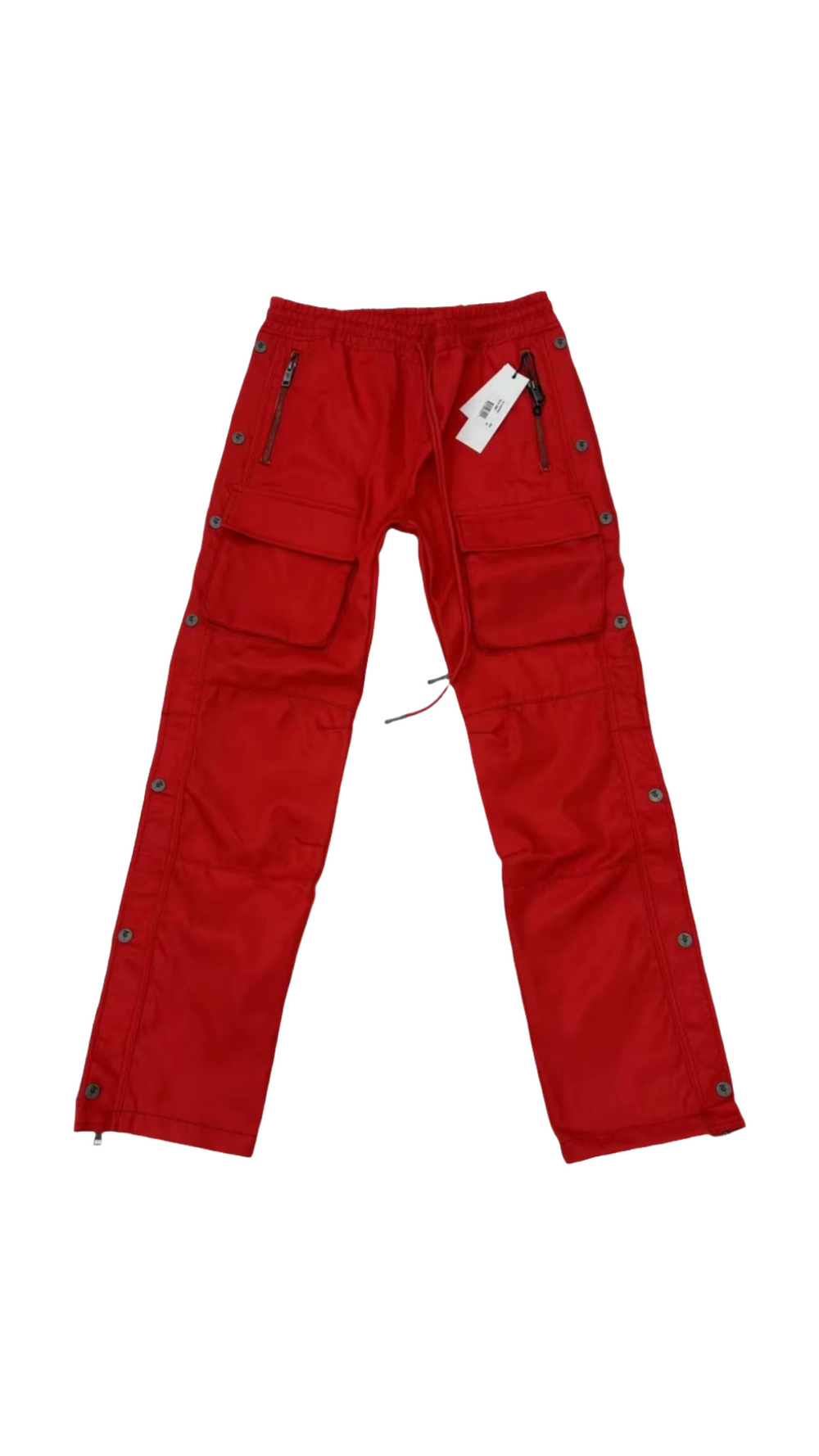 TRNCHS "AL-HUDAYDAH" RED SNAP CARGO PANTS