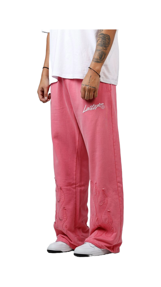 LOITER "INFERNO" PINK SWEATPANTS