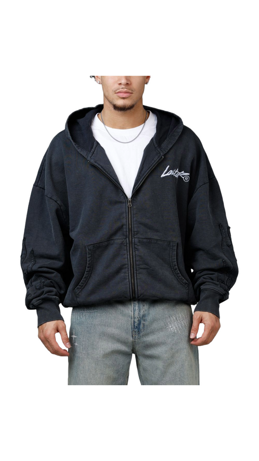 LOITER "INFERNO" BLACK HOODIE