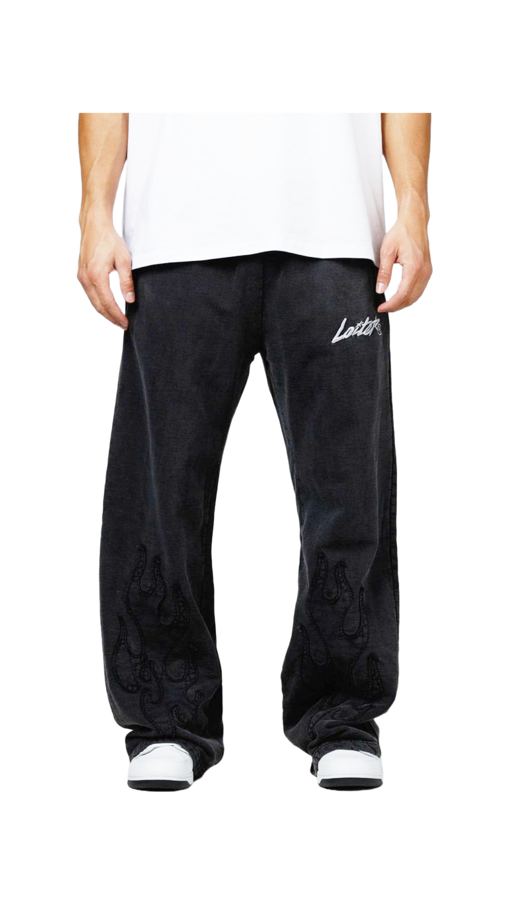 LOITER "INFERNO" BLACK SWEATPANTS