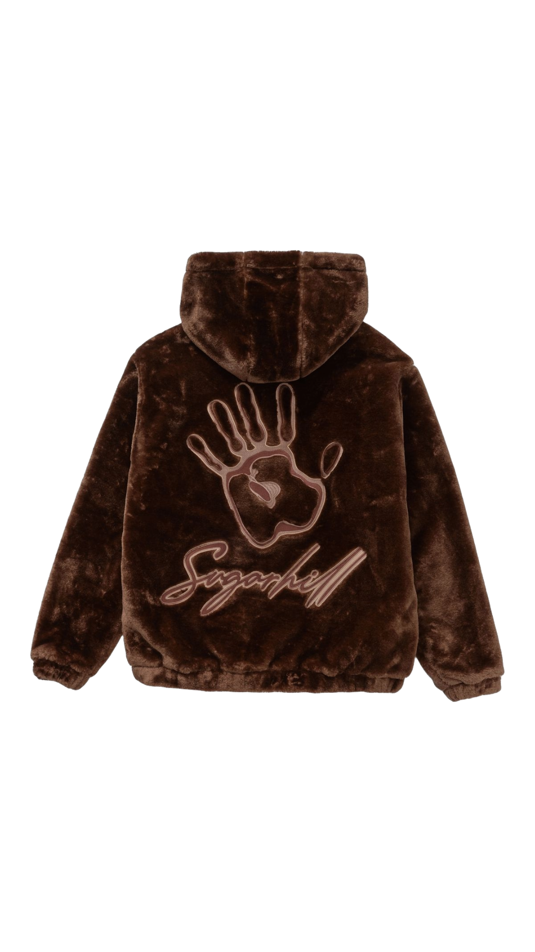 SH "TRACES" FAUX FUR ZIP-UP HOODIE (CHOCOLATE)