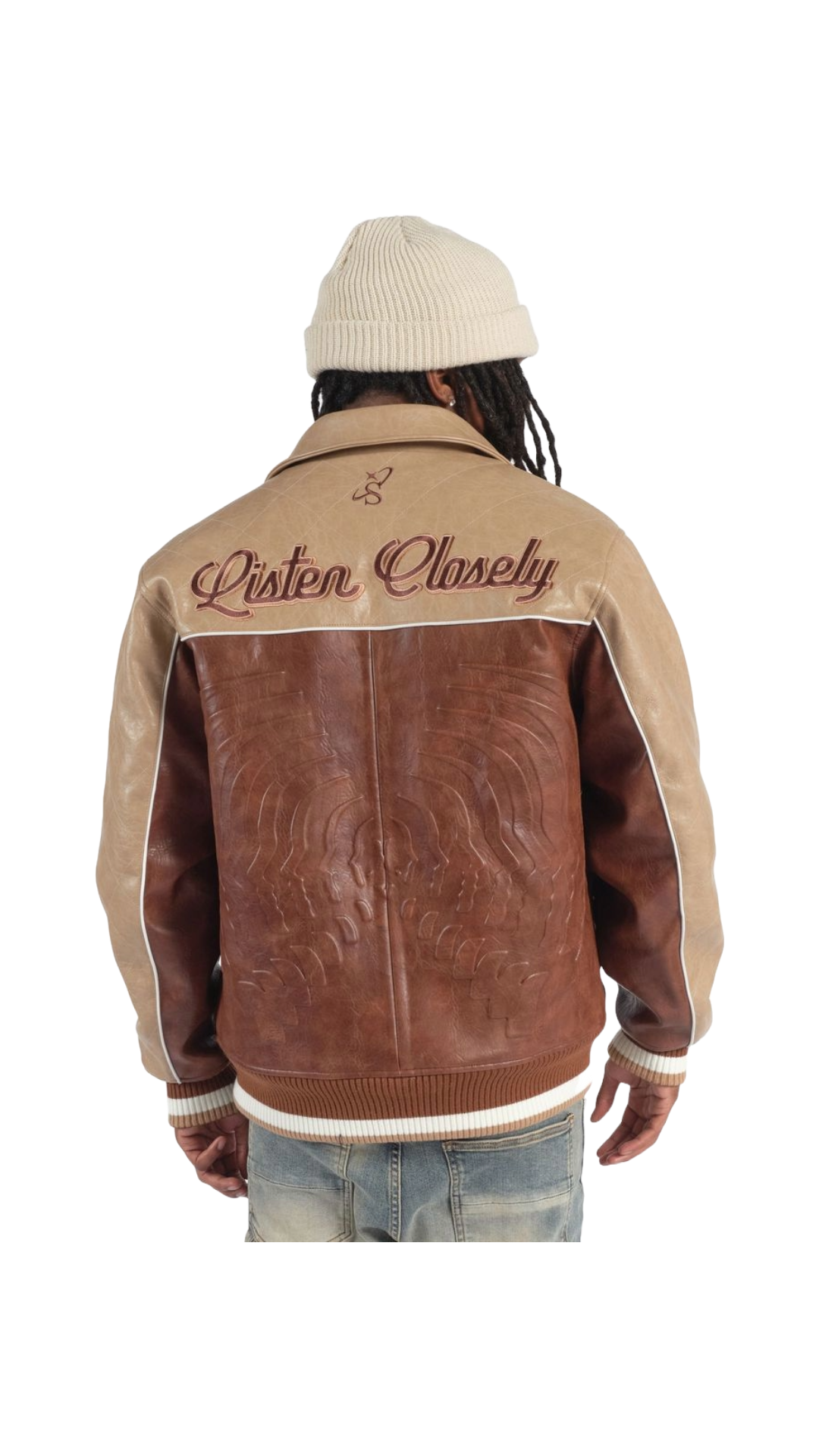 SH "FOCUS" LEATHER JACKET (BROWN/LATTE)