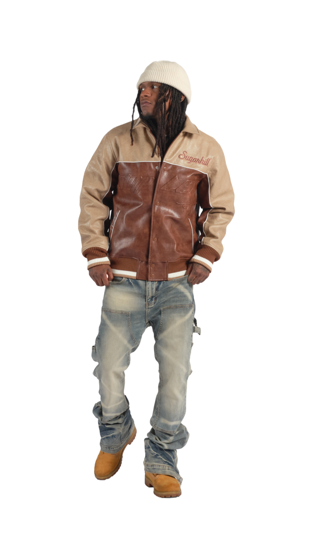 SH "FOCUS" LEATHER JACKET (BROWN/LATTE)