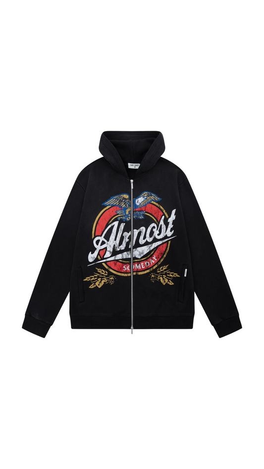 AS HIGH LIFE ZIPUP HOODIE (BLACK)