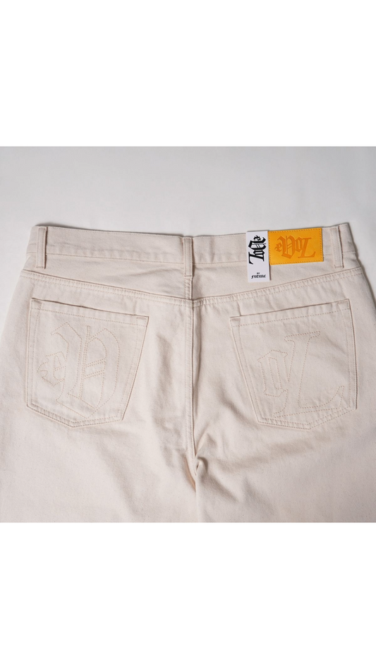 EVOL WHITE TONAL SKULL DENIM