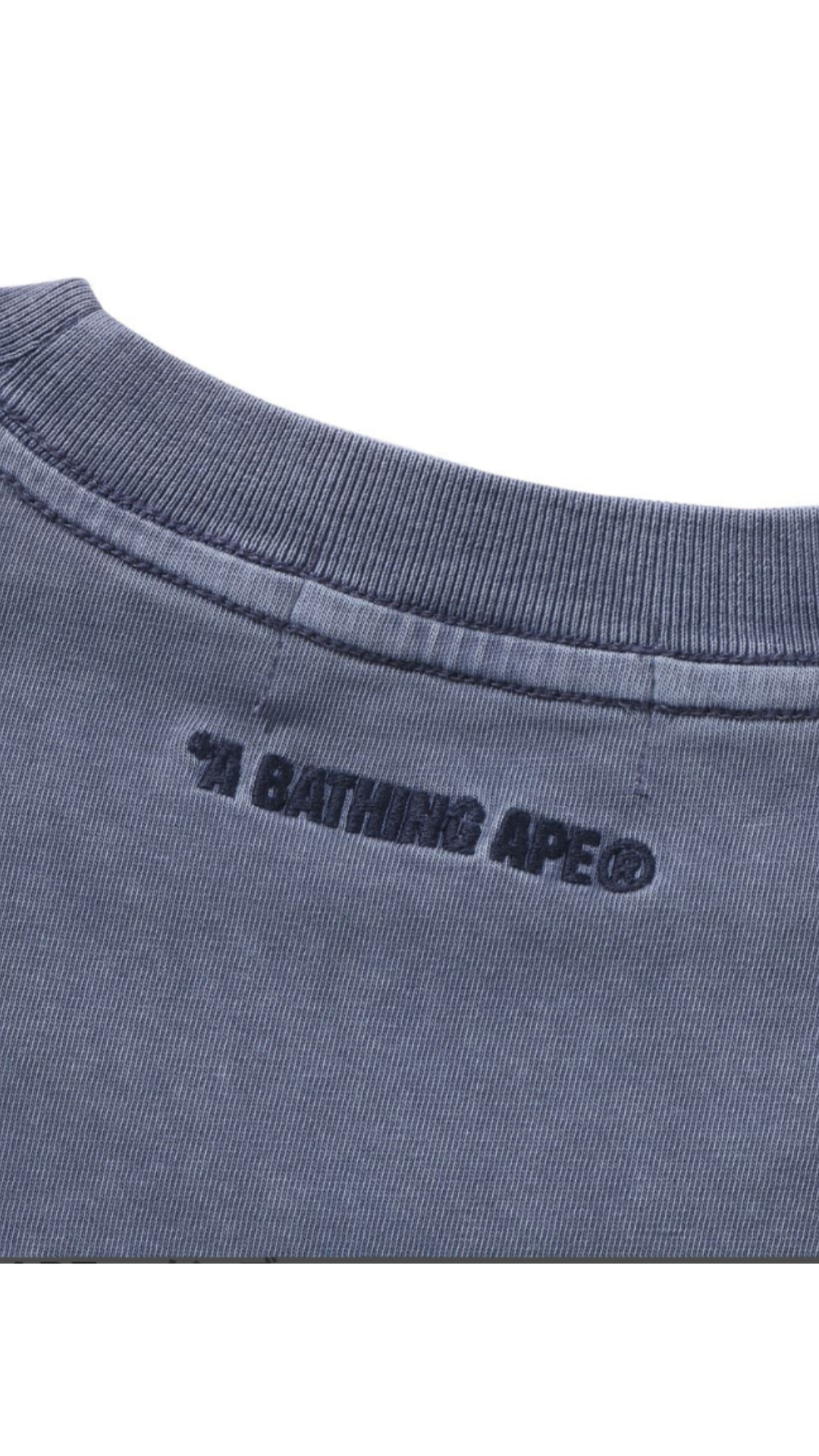 BAPE GARMENT DYE RHINESTONE TEE (CHARCOAL)