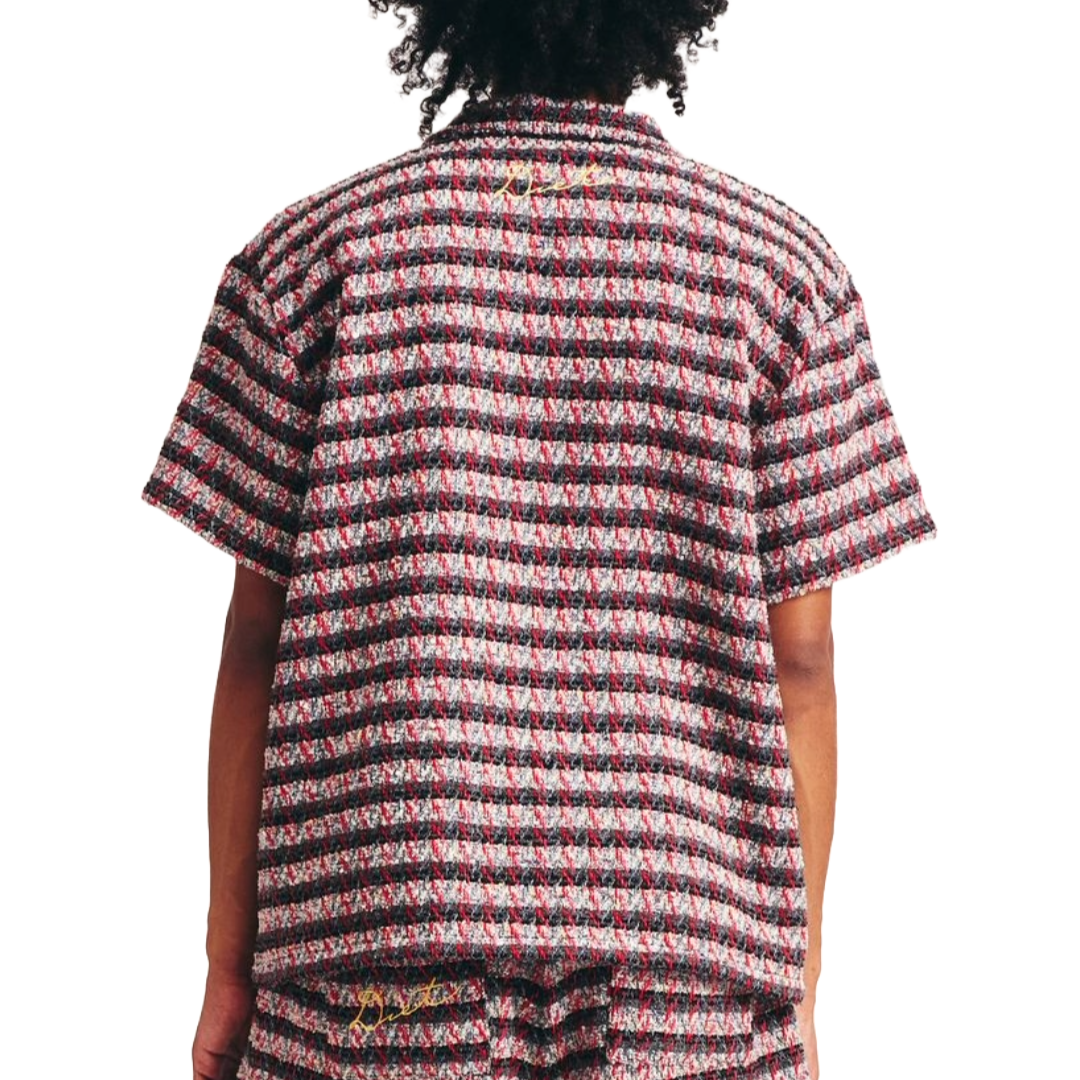 DSM TWEED BUTTON UP (RED MULTI)
