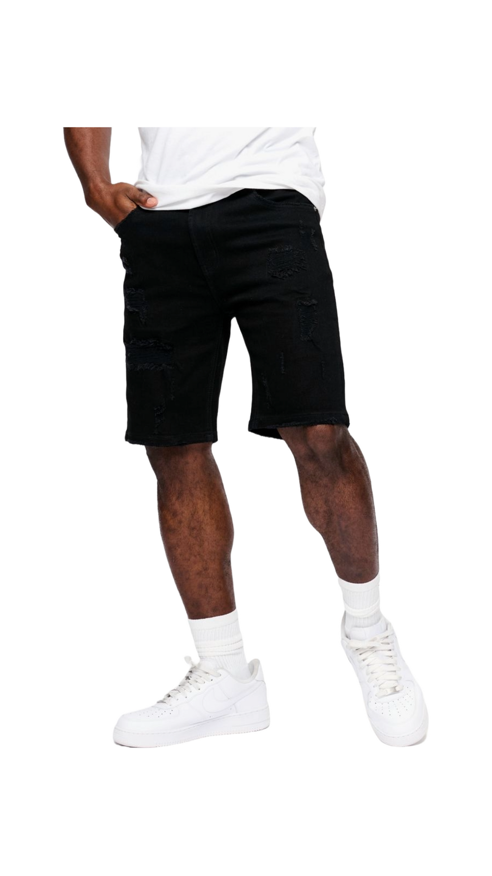 ANOM HORIZAN JEAN SHORTS - JET BLACK