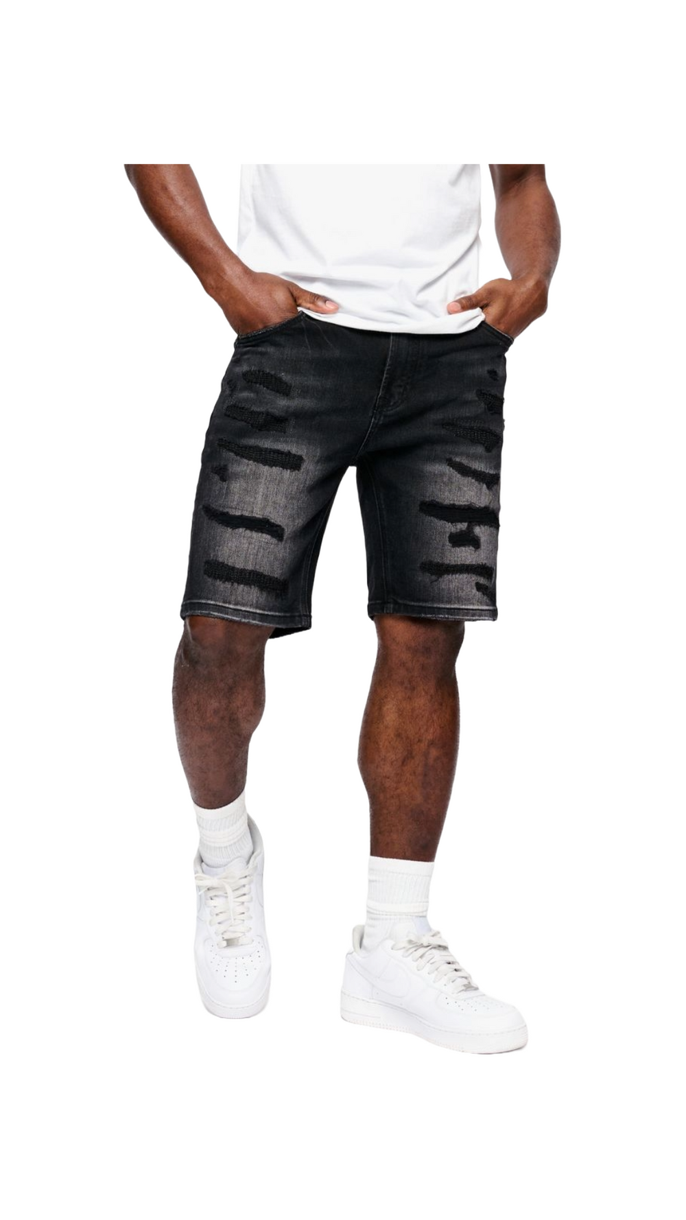 ANOM ABSIDAN JEAN SHORTS - BLACK WASH