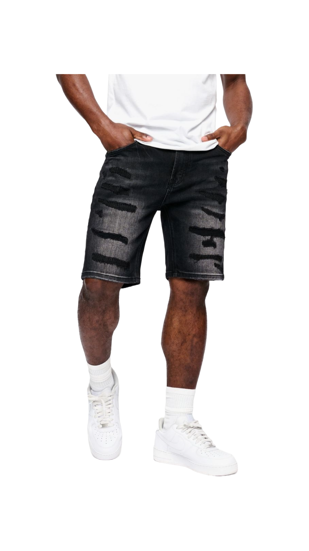 ANOM ABSIDAN JEAN SHORTS - BLACK WASH