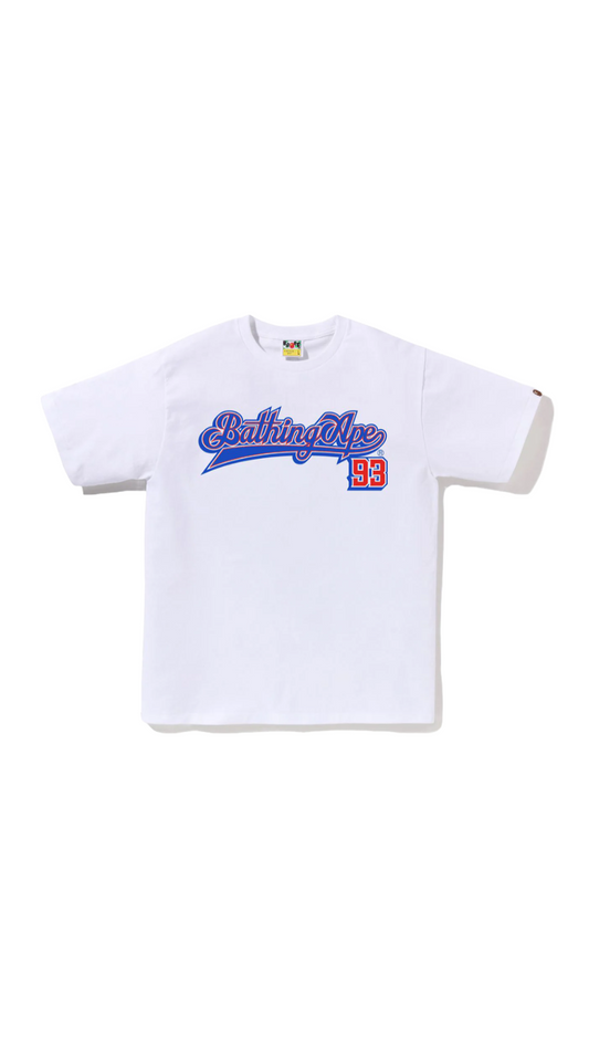BAPE BASEBALL LOGO TEE (WHITE/BLUE)
