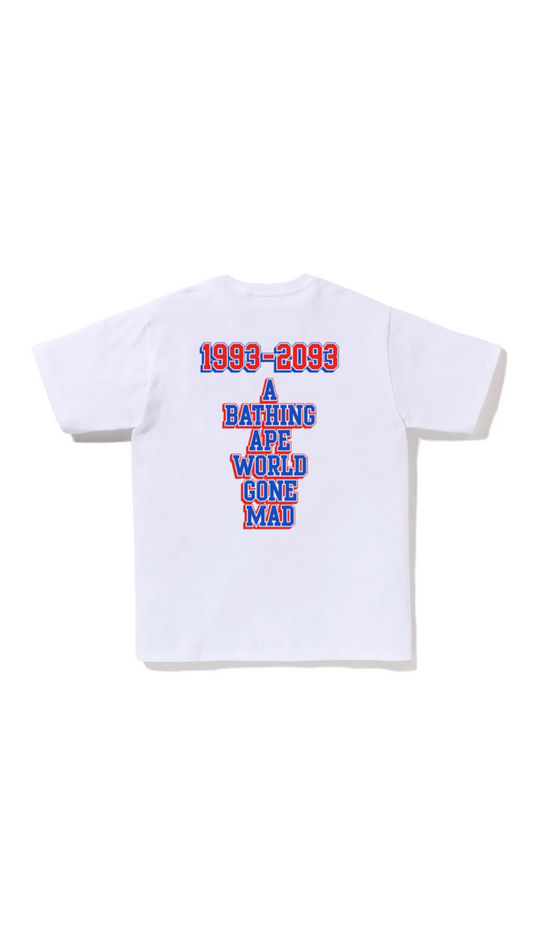BAPE BASEBALL LOGO TEE (WHITE/BLUE)