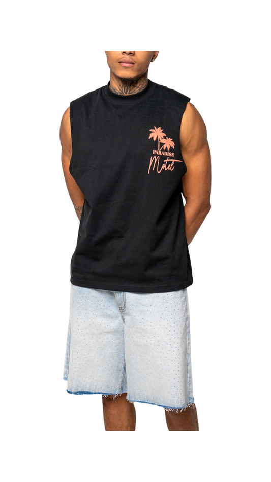 PARADISE OASIS MUSCLE TEE (BLACK)