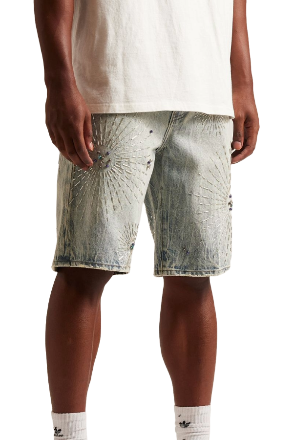 KRYSTOS DENIM SHORTS - BLEACH WASH