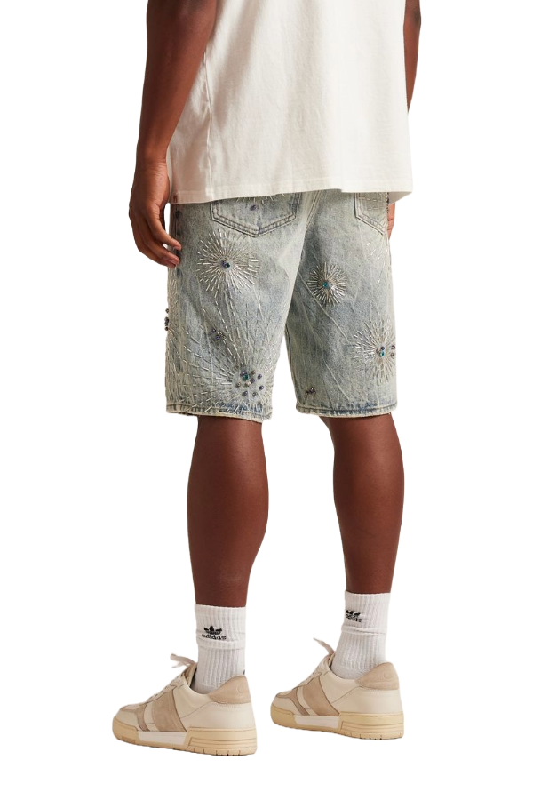 KRYSTOS DENIM SHORTS - BLEACH WASH