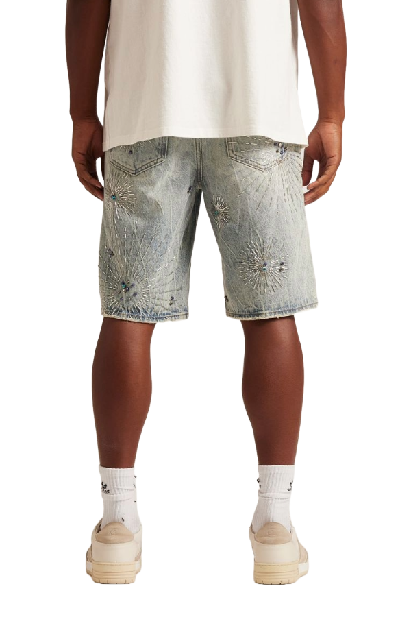 KRYSTOS DENIM SHORTS - BLEACH WASH
