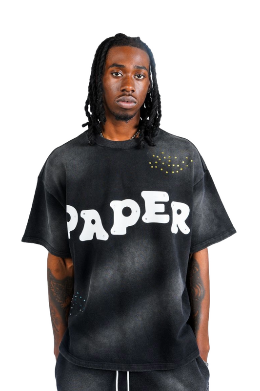 PM PAPER TEE - BLACK
