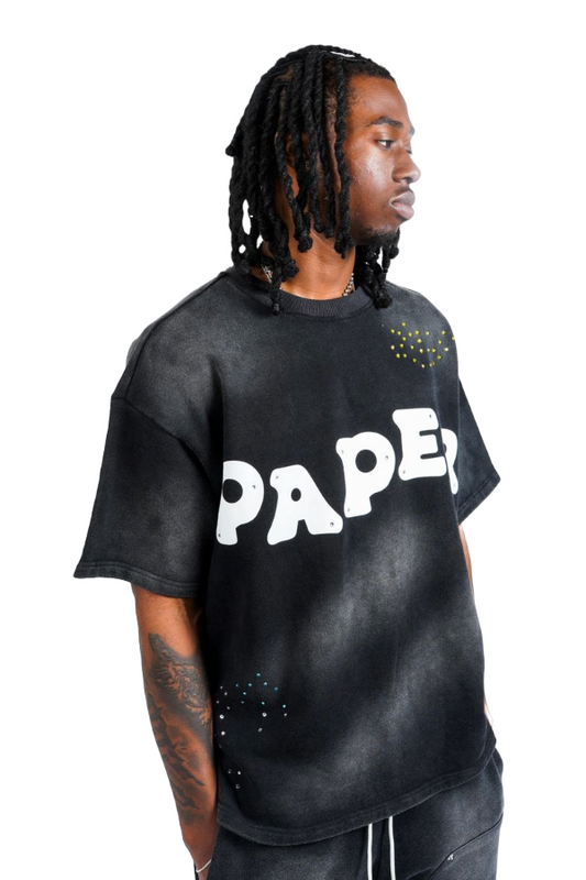 PM PAPER TEE - BLACK