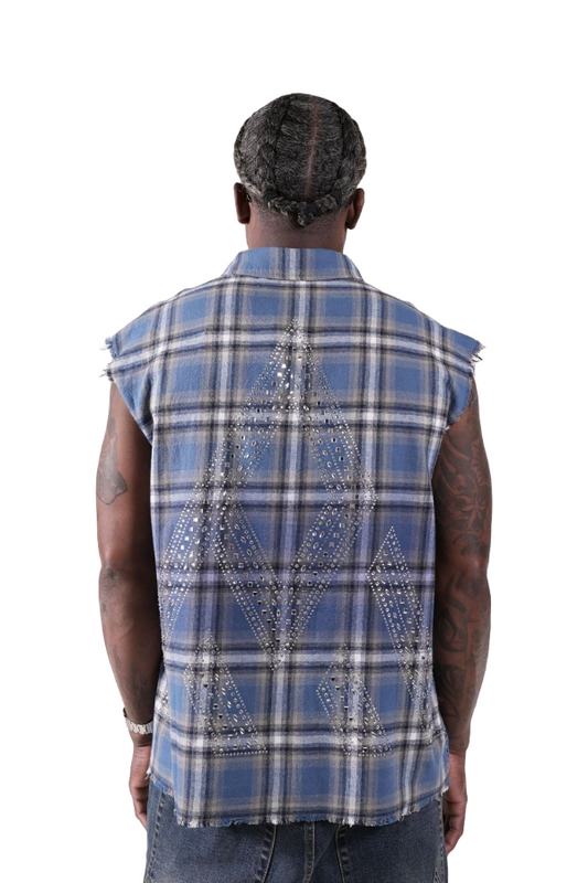 PM RHINESTONE FLANNEL - NAVY