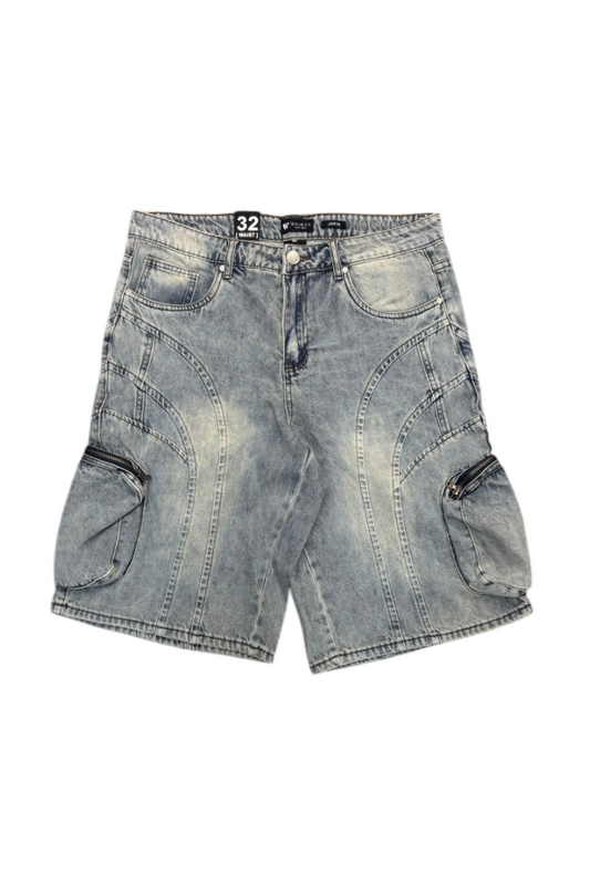 WAIMEA CARGO DENIM SHORTS - VINTAGE WASH