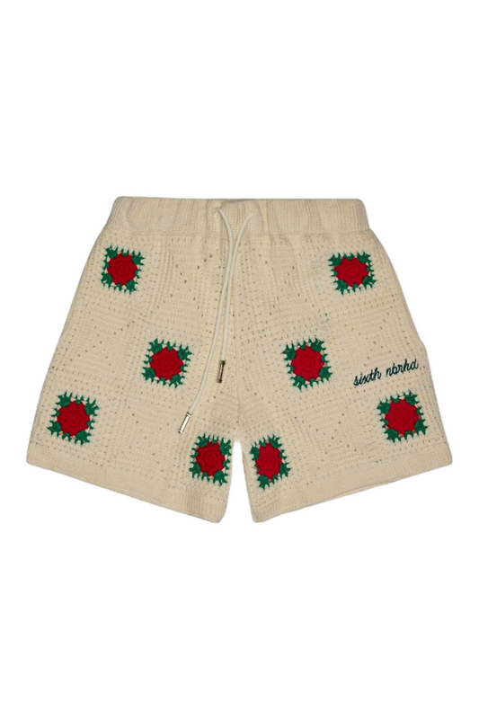 6TH "HANDMADE" KNIT SHORTS - CRM/GRN
